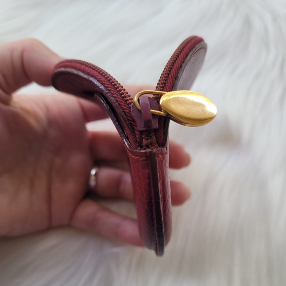 Cartier Bordeaux Leather Round Coin Purse - Picture 8 of 15